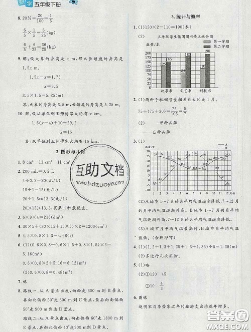 2020新版课堂精练五年级数学下册北师版增强版答案 2020新版课堂精练五年级数学下册北师版增强版答案