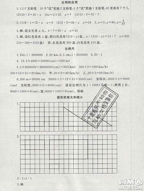 2020春海淀名师伴你学同步学练测六年级数学下册北师版答案