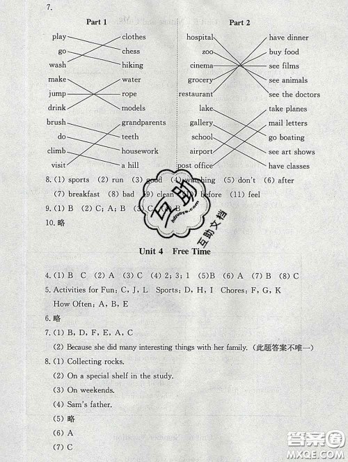 2020春海淀名师伴你学同步学练测六年级英语下册人教版答案