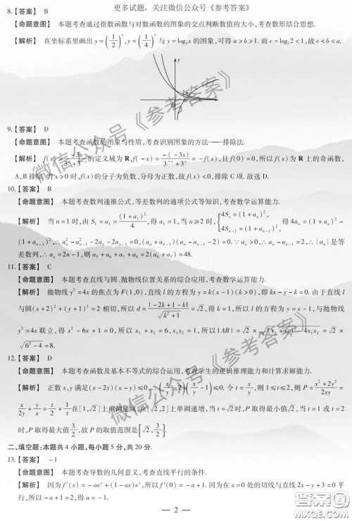 2020年天一大联考高中毕业班阶段性测试四文科数学答案 2020年天一大联考高中毕业班阶段性测试四文科数学答案