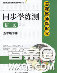 2020春海淀名师伴你学同步学练测五年级语文下册人教版答案