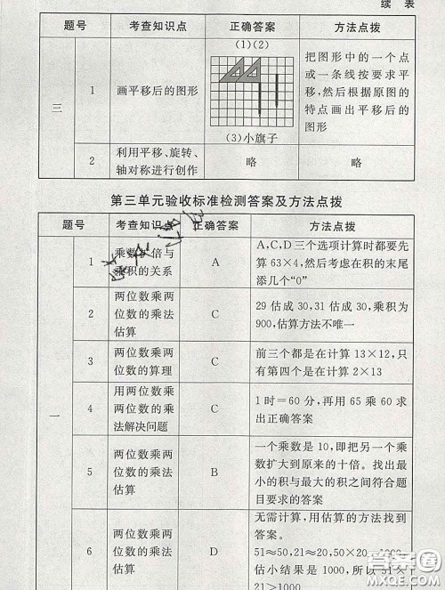 2020春海淀名师伴你学同步学练测三年级数学下册北师版答案