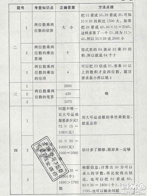 2020春海淀名师伴你学同步学练测三年级数学下册北师版答案