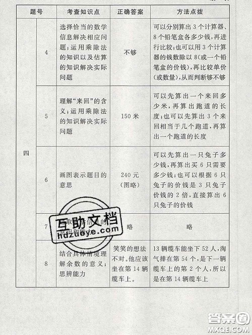 2020春海淀名师伴你学同步学练测三年级数学下册北师版答案