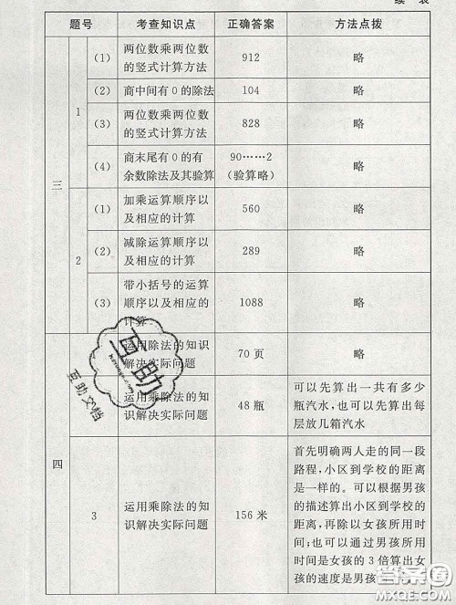 2020春海淀名师伴你学同步学练测三年级数学下册北师版答案