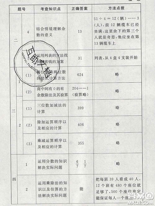 2020春海淀名师伴你学同步学练测三年级数学下册北师版答案