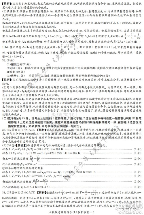 湖南省2020届高三六校联考试题理科综合试题及答案 湖南省2020届高三六校联考试题理科综合试题及答案