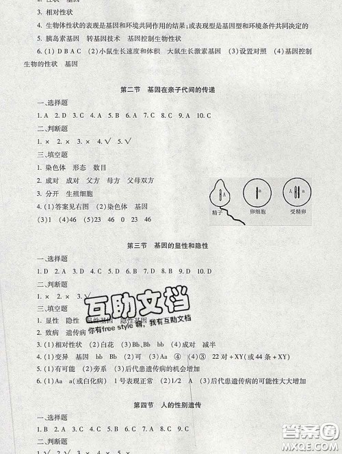 2020春海淀名师伴你学同步学练测八年级生物下册人教版答案 2020春海淀名师伴你学同步学练测八年级生物下册人教版答案