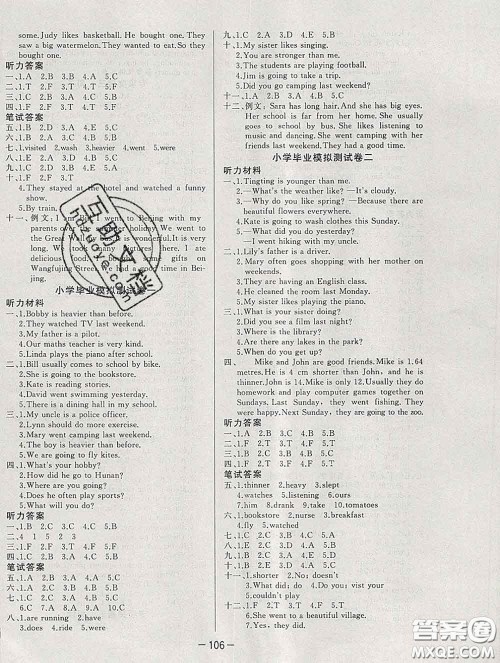 2020新版A+优化作业本六年级英语下册人教版参考答案 2020新版A+优化作业本六年级英语下册人教版参考答案