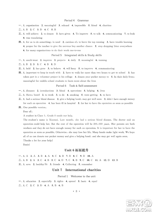 江苏凤凰科学技术出版社2020多维互动提优课堂八年级英语下册答案