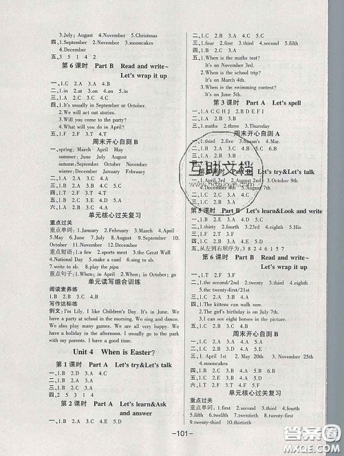 2020新版A+优化作业本五年级英语下册人教版参考答案 2020新版A+优化作业本五年级英语下册人教版参考答案