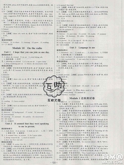 2020新版A+优化作业本八年级英语下册外研版参考答案