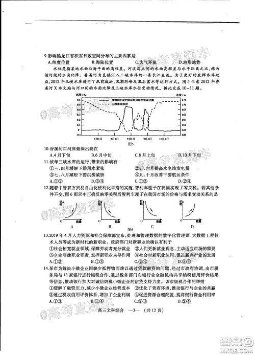 2020年4月福州市高中毕业班质量检测文科综合试题及答案