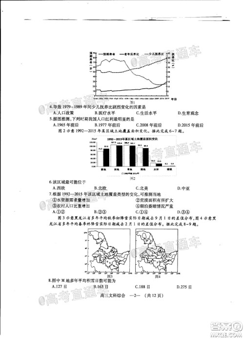 2020年4月福州市高中毕业班质量检测文科综合试题及答案