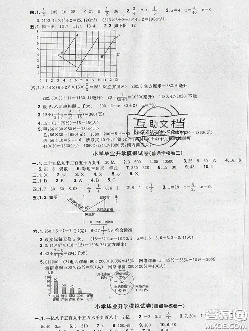 2020新版阳光同学一线名师全优好卷六年级数学下册青岛版答案 2020新版阳光同学一线名师全优好卷六年级数学下册青岛版答案