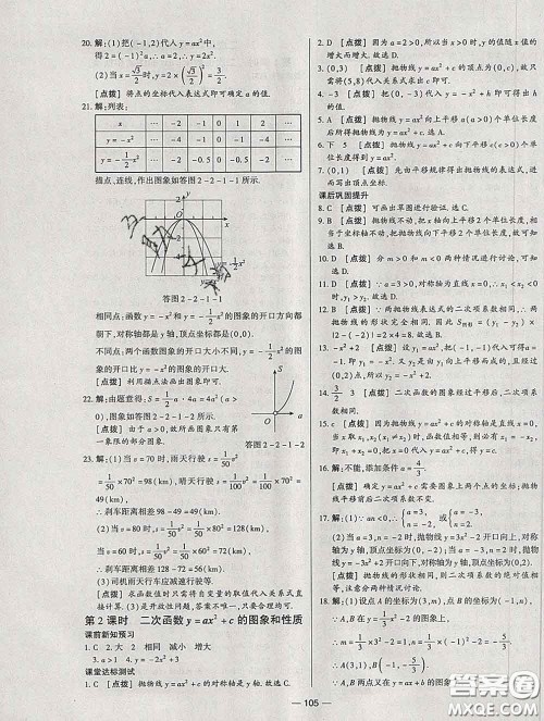 2020新版A+优化作业本九年级数学下册北师版参考答案