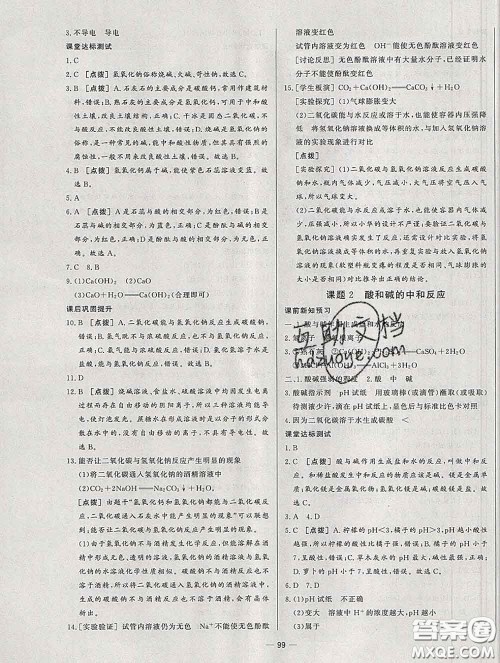 2020新版A+优化作业本九年级化学下册人教版参考答案 2020新版A+优化作业本九年级化学下册人教版参考答案