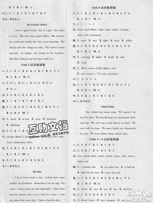 2020新版阳光同学一线名师全优好卷六年级英语下册译林版答案 2020新版阳光同学一线名师全优好卷六年级英语下册译林版答案