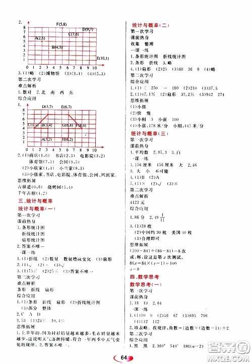 黑龙江教育出版社2020年资源与评价数学六年级下册人教版参考答案