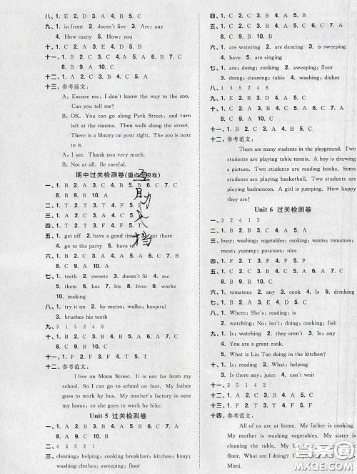 2020新版阳光同学一线名师全优好卷五年级英语下册译林版答案 2020新版阳光同学一线名师全优好卷五年级英语下册译林版答案