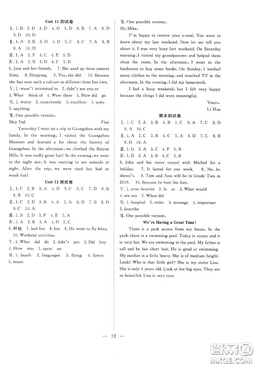 合肥大学出版社2020全频道课时作业七年级英语下册人教版答案 合肥大学出版社2020全频道课时作业七年级英语下册人教版答案