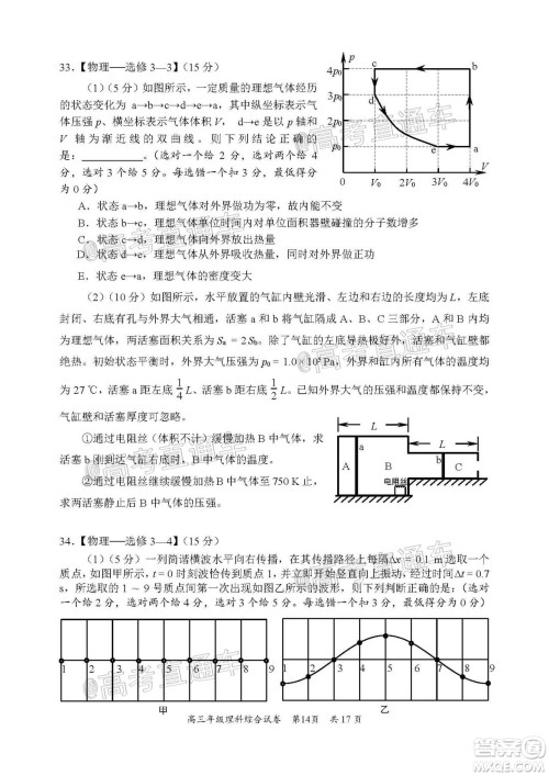 武昌区2020届高三年级四月调考理综试题及答案 武昌区2020届高三年级四月调考理综试题及答案