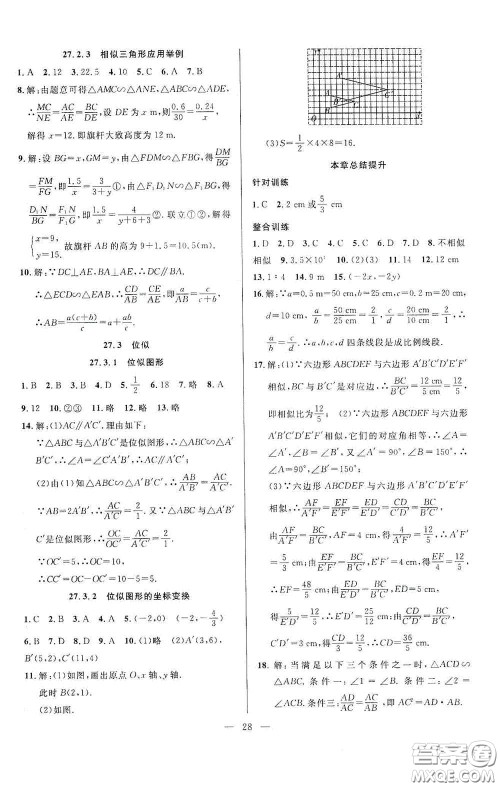 合肥大学出版社2020全频道课时作业九年级数学下册人教版答案 合肥大学出版社2020全频道课时作业九年级数学下册人教版答案