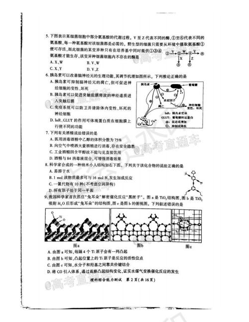 厦门市2020届高中毕业班第一次质量检查理科综合试题及答案 厦门市2020届高中毕业班第一次质量检查理科综合试题及答案