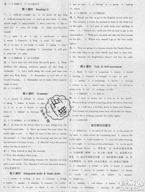 2020新版课时提优计划作业本七年级英语下册苏州专版答案