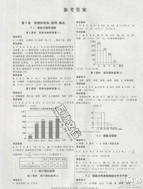 2020新版课时提优计划作业本八年级数学下册苏科版答案