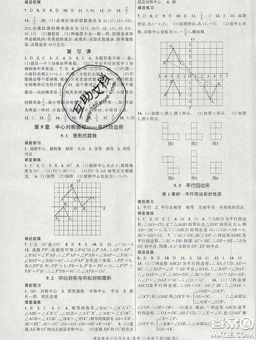 2020新版课时提优计划作业本八年级数学下册苏科版答案