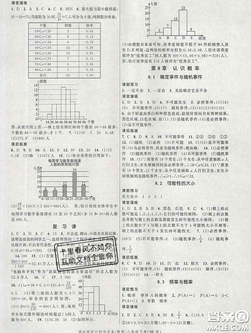 2020新版课时提优计划作业本八年级数学下册苏科版答案