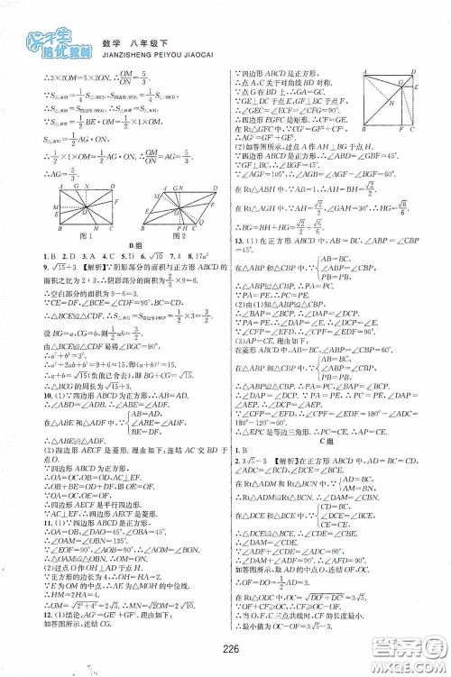 浙江教育出版社2020尖子生培优教材八年级数学下册浙教版双色版答案