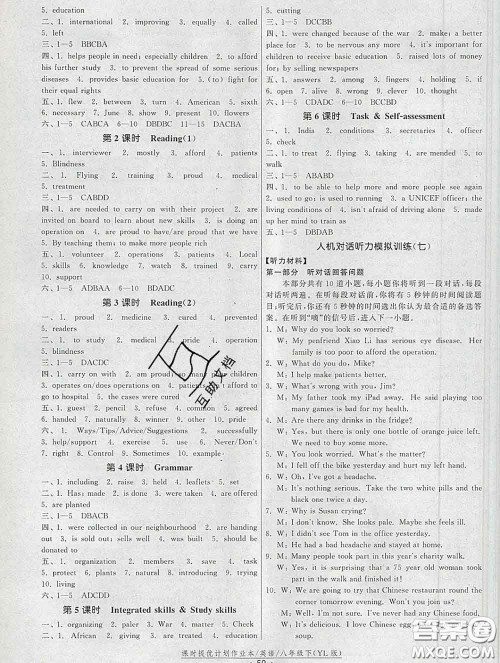 2020新版课时提优计划作业本八年级英语下册译林版答案 2020新版课时提优计划作业本八年级英语下册译林版答案