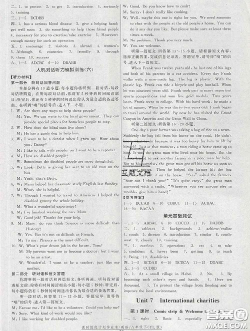 2020新版课时提优计划作业本八年级英语下册译林版答案 2020新版课时提优计划作业本八年级英语下册译林版答案