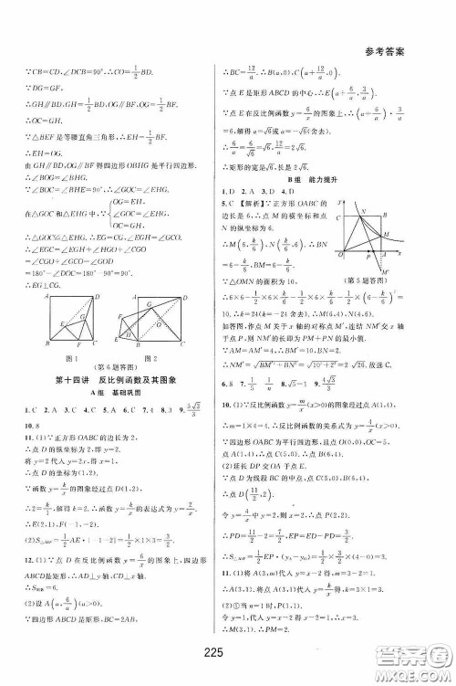 华东师范大学出版社2020尖子生培优教材八年级数学下册浙教版精编版答案