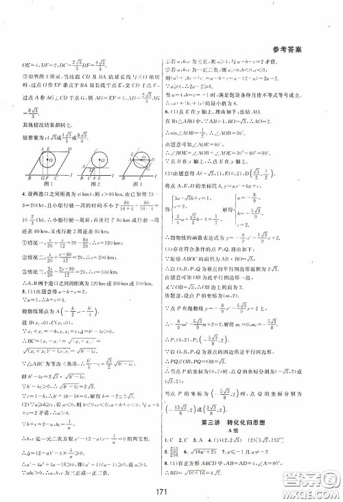 浙江教育出版社2020尖子生培优教材九年级下册数学浙教版双色版答案