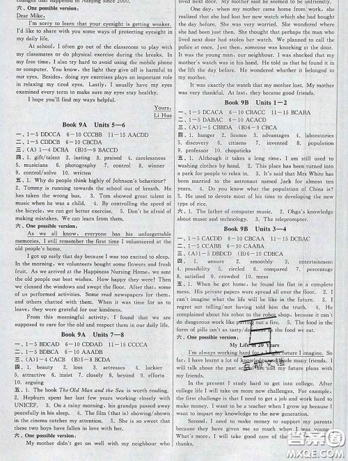 2020新版课时提优计划作业本九年级英语下册苏州专版答案 2020新版课时提优计划作业本九年级英语下册苏州专版答案