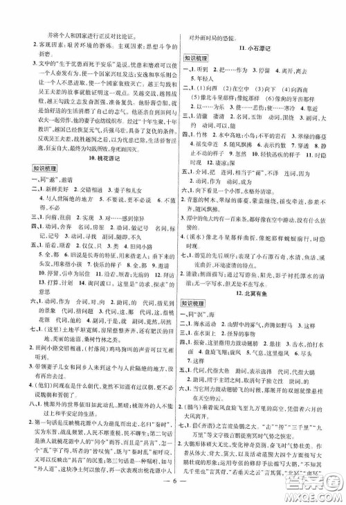 2020陕西中考总复习优化指导语文精讲版答案 2020陕西中考总复习优化指导语文精讲版答案