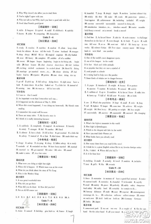 世界图书出版公司2020陕西中考总复习优化指导精讲版英语人教版答案 世界图书出版公司2020陕西中考总复习优化指导精讲版英语人教版答案