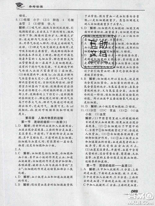 2020一川教育学考A+课堂检测10分钟七年级生物下册人教版答案