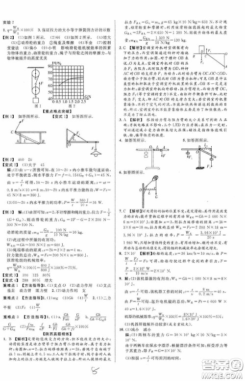 世界图书出版公司2020陕西中考总复习优化指导精讲版物理答案