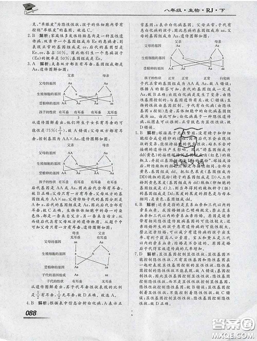 2020一川教育学考A+课堂检测10分钟八年级生物下册人教版答案