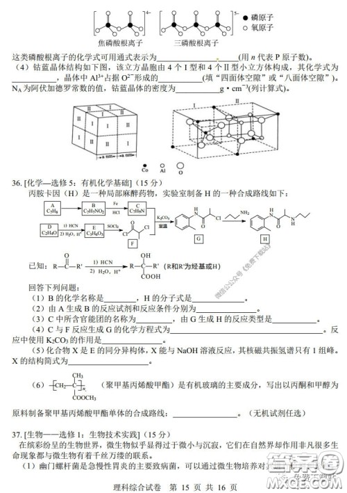 湖南湖北四校2020届高三学情调研联考理科综合试题及答案 湖南湖北四校2020届高三学情调研联考理科综合试题及答案