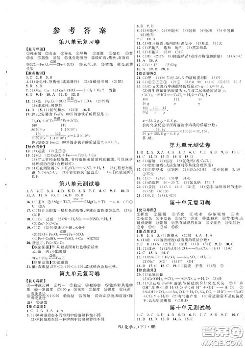 2020创新与探究测试卷九年级化学下册人教版答案 2020创新与探究测试卷九年级化学下册人教版答案