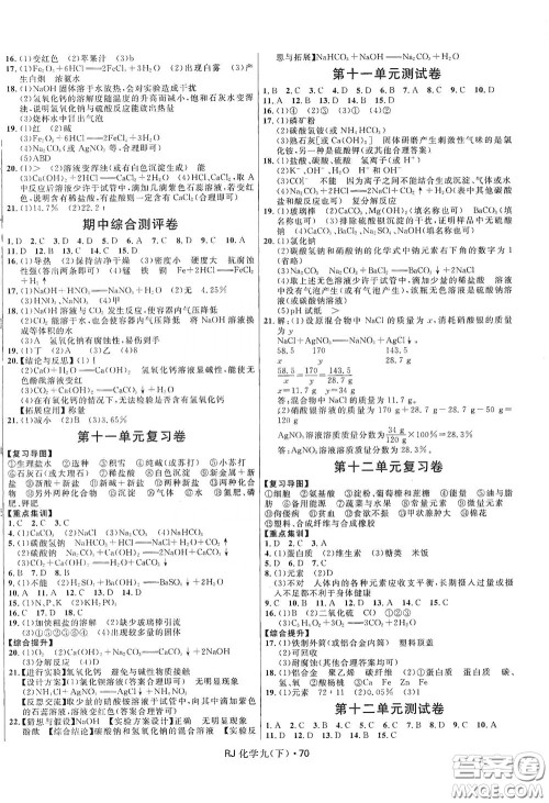 2020创新与探究测试卷九年级化学下册人教版答案 2020创新与探究测试卷九年级化学下册人教版答案