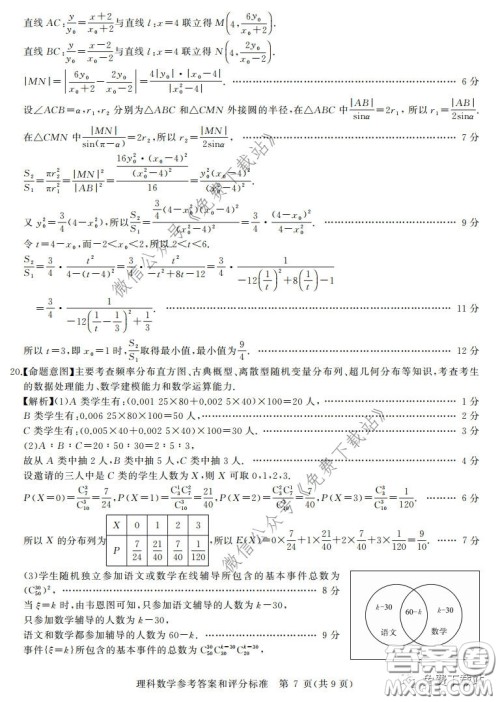 华大新高考联盟2020届高三4月教学质量测评理科数学试题及答案 华大新高考联盟2020届高三4月教学质量测评理科数学试题及答案