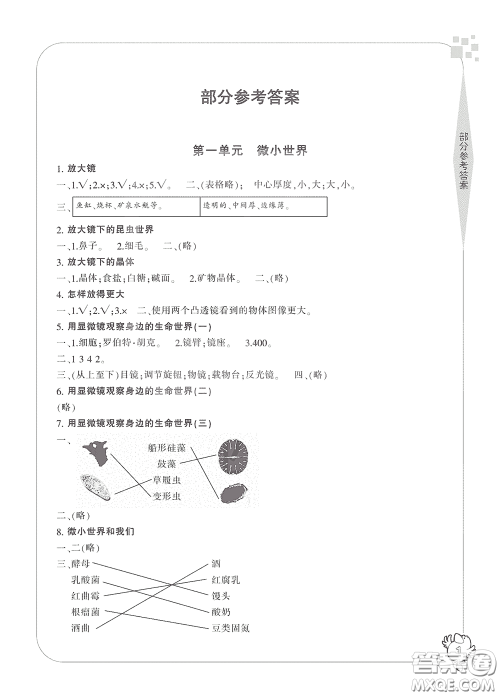 宁波出版社2020学习方法指导丛书六年级科学下册人教版答案