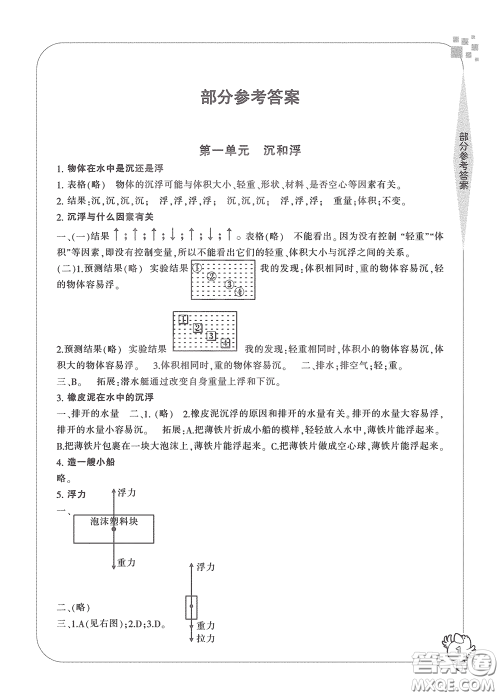 宁波出版社2020学习方法指导丛书五年级科学下册人教版答案