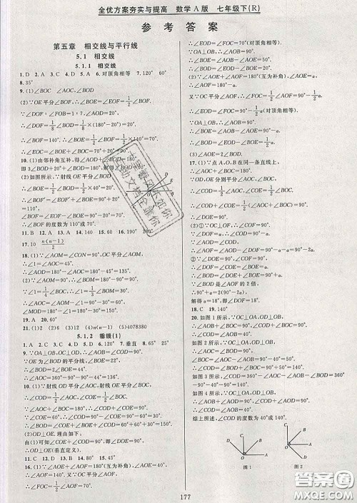 2020新版全优方案夯实与提高七年级数学下册人教版答案